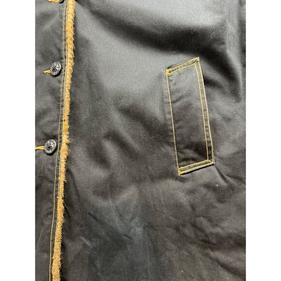 Denim & Co. Penny Lane Black Coat Faux Fur Trim 1XL Boho Western Cottage Core - Picture 9 of 10